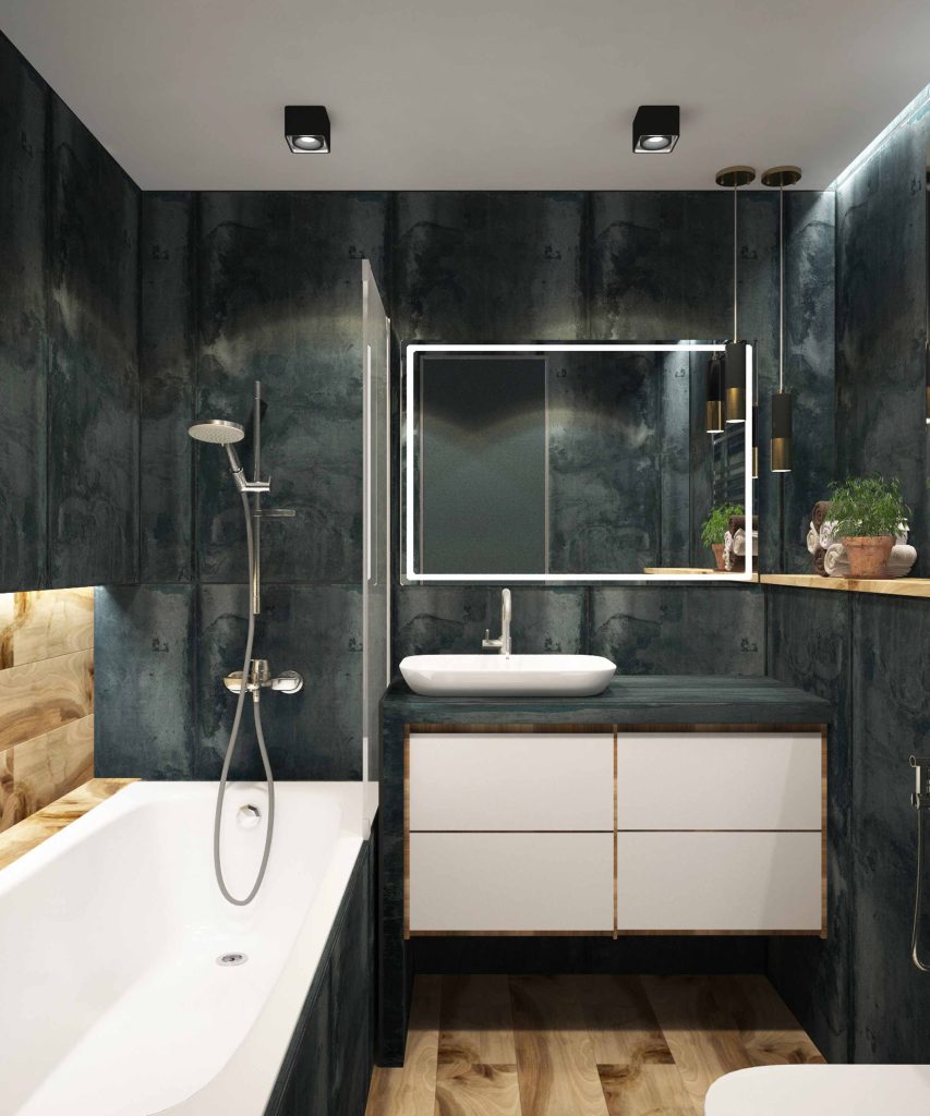 Bathroom decor with LED strips